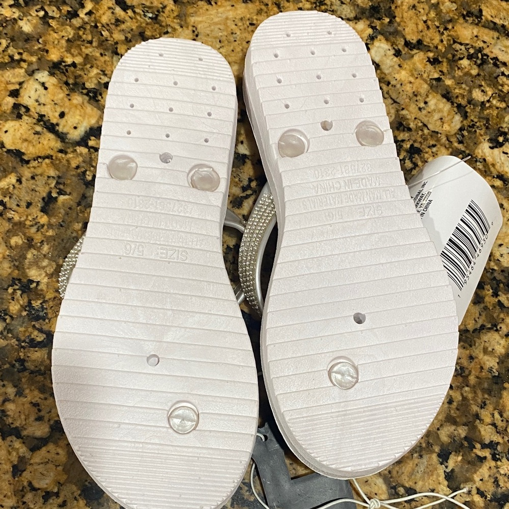White Glitter Jelly Sandals - Picture 2 of 3
